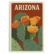 Arizona Prickly Pear Cactus Metal Sign