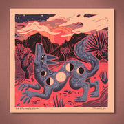 Coyote Rising - 8x8 Nature Wilderness Art Print