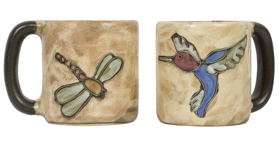 Hummingbird & Dragonfly Round Stoneware Mug