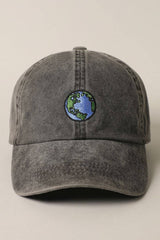 Earth Embroidery Adjustable Baseball Cap Hat