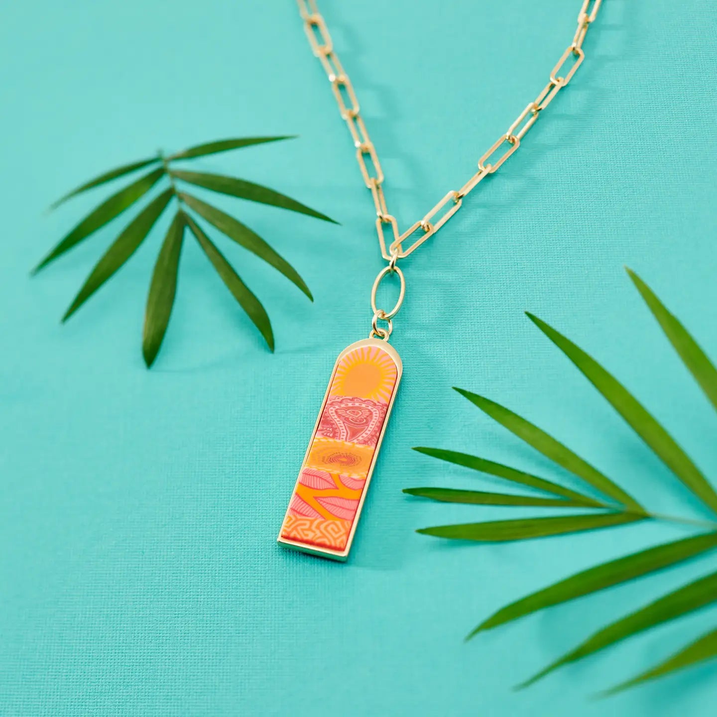 Savannah Red Reversible Long Pendant Necklace