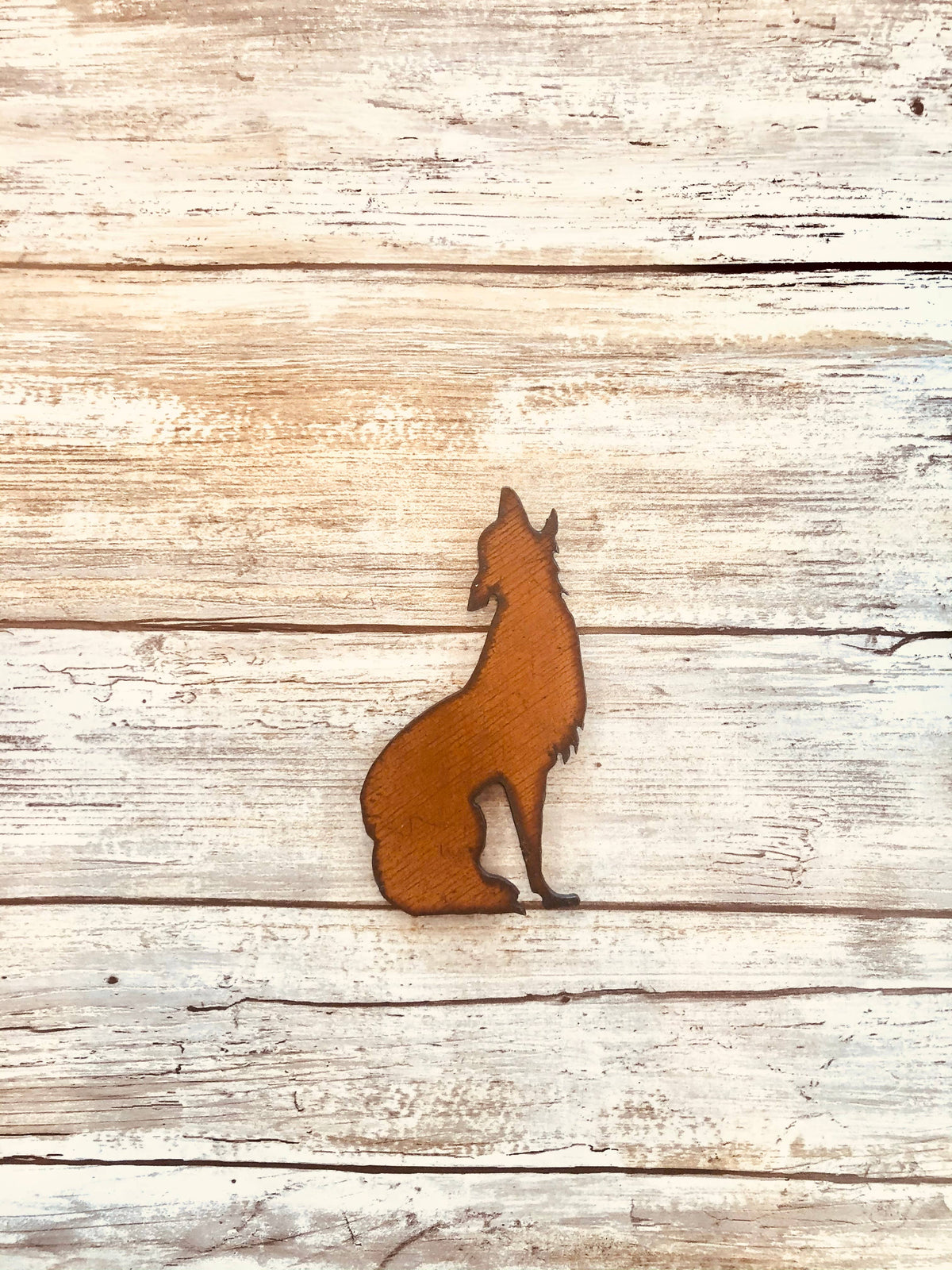 Coyote Southwestern Rustic Metal Magnet