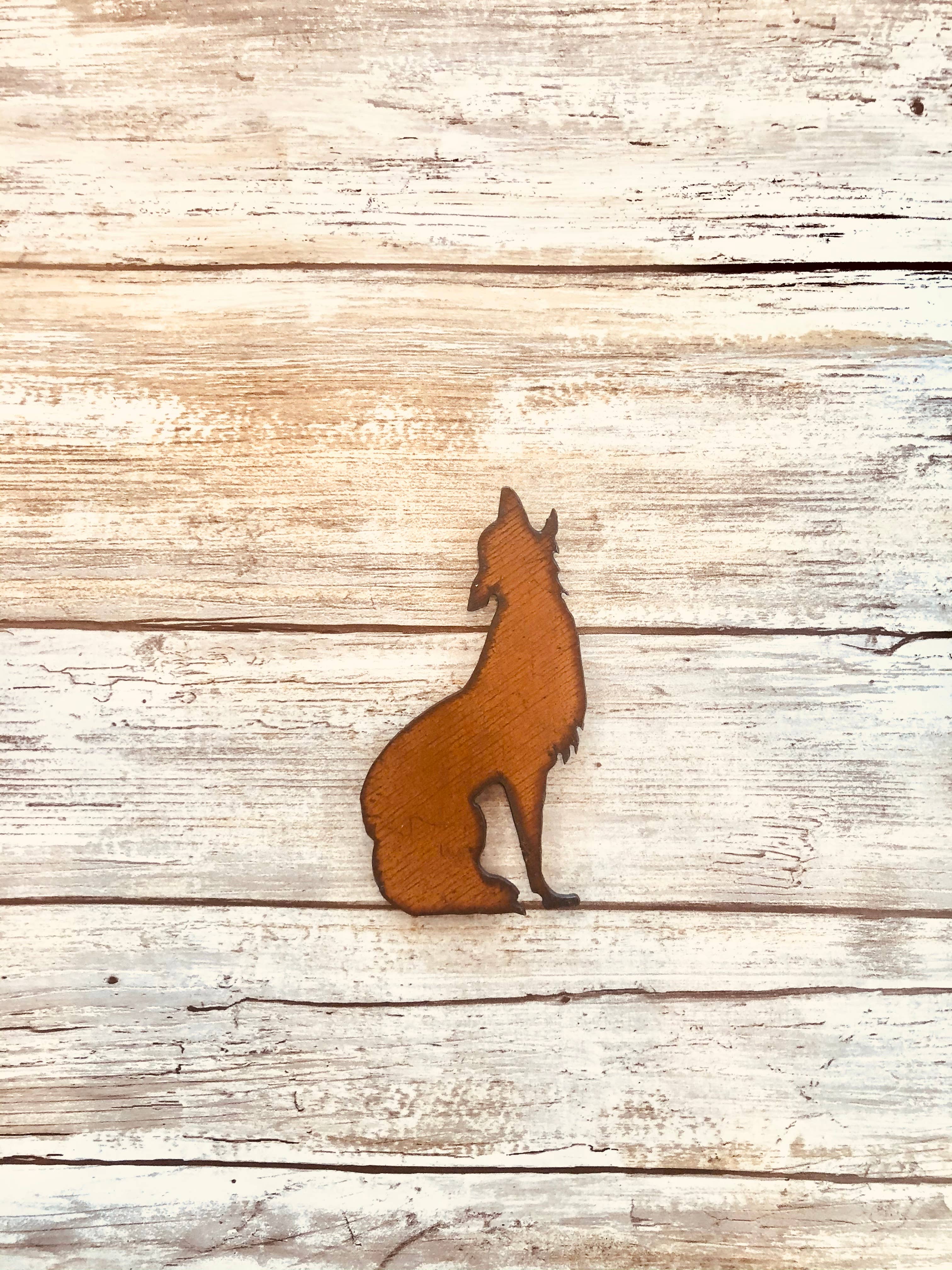 Coyote Southwestern Rustic Metal Magnet
