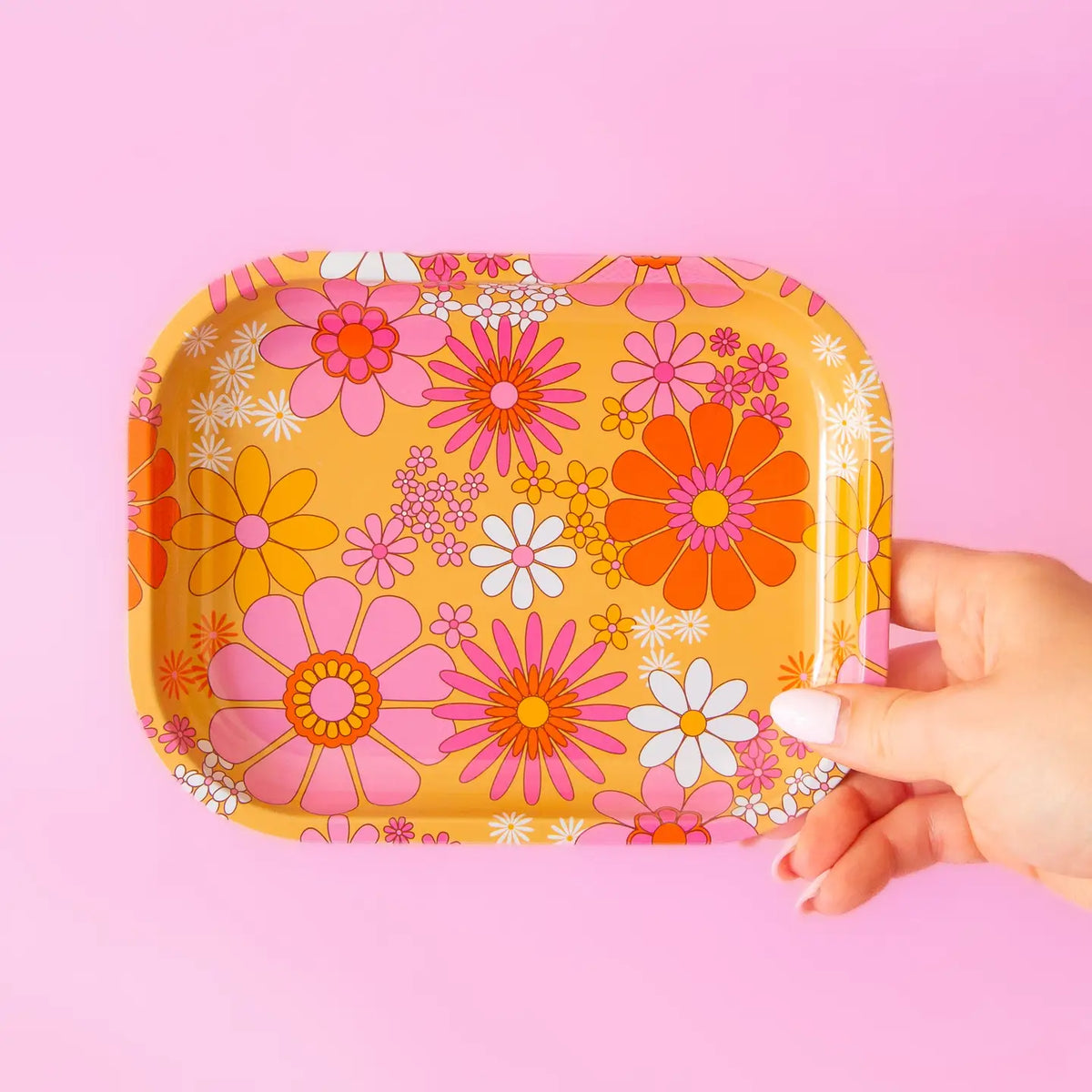 Retro Flower Meadow Tray