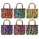 Embroidered Cactus Desert Large Suede Purse Tote Bag