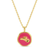 Pink Cowgirl Hat Pendant Necklace