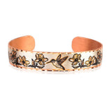 Humingbird in the Garden Copper Bracelet