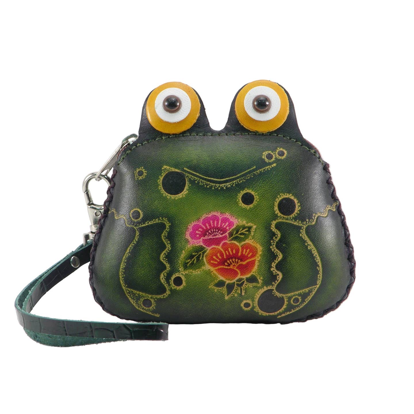 Frog Wristlet Leather Coin Purse Wallet