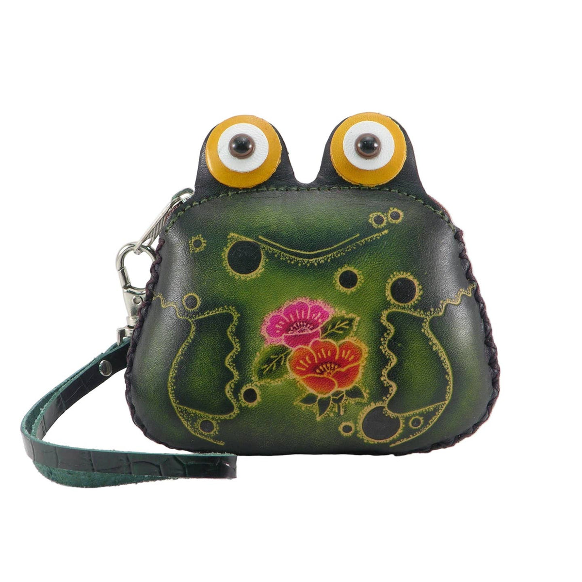 Frog Wristlet Leather Coin Purse Wallet