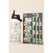 Fifty States Bucket List Water Bottle + Stickers