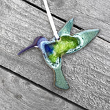 Hummingbird Geode Ornament