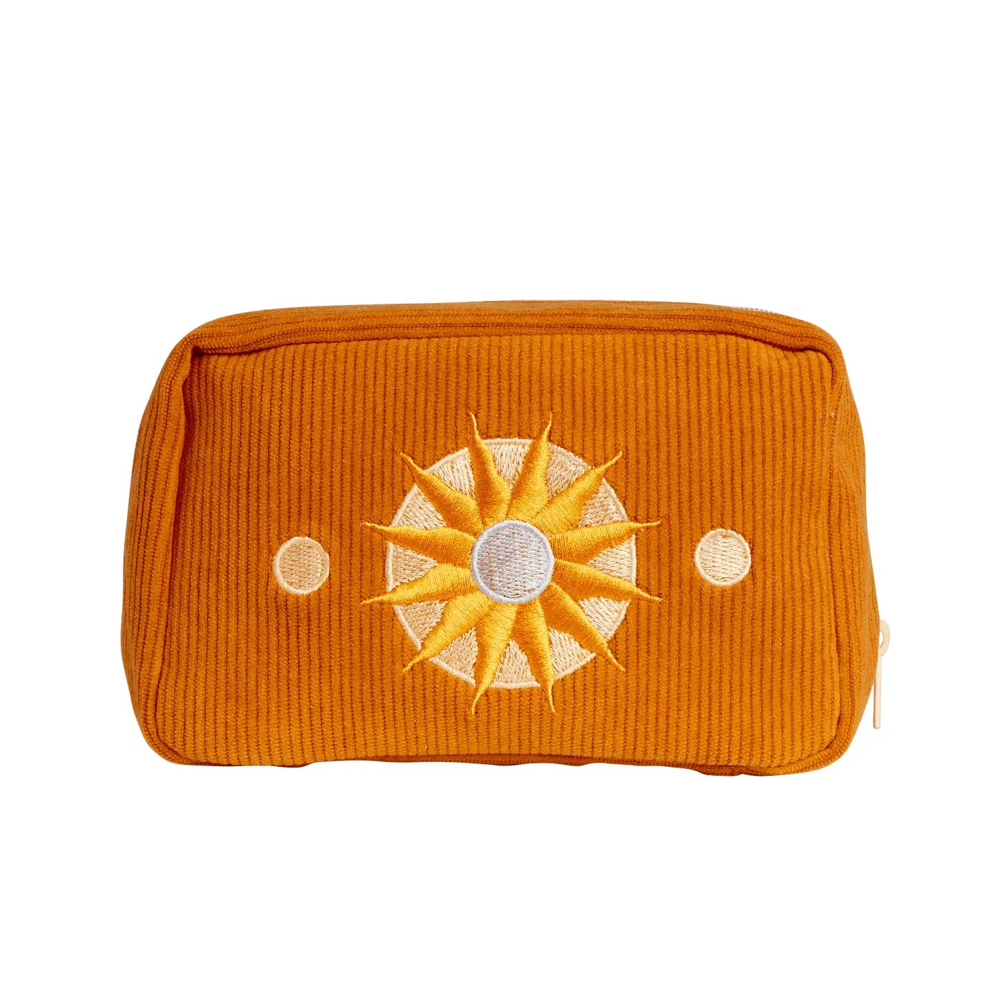 Corduroy Embroidered Makeup Bag