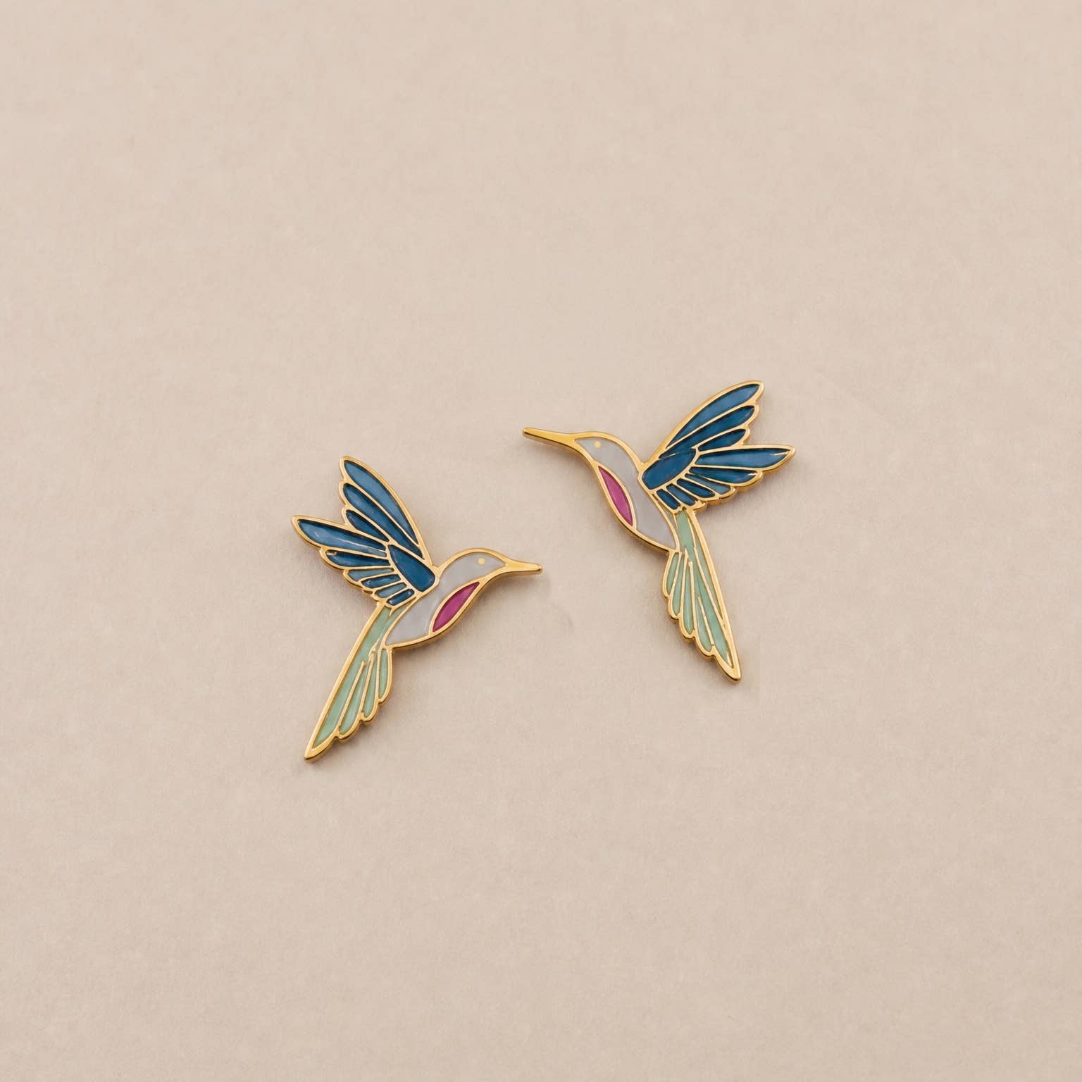Red-Throated Hummingbird Earrings