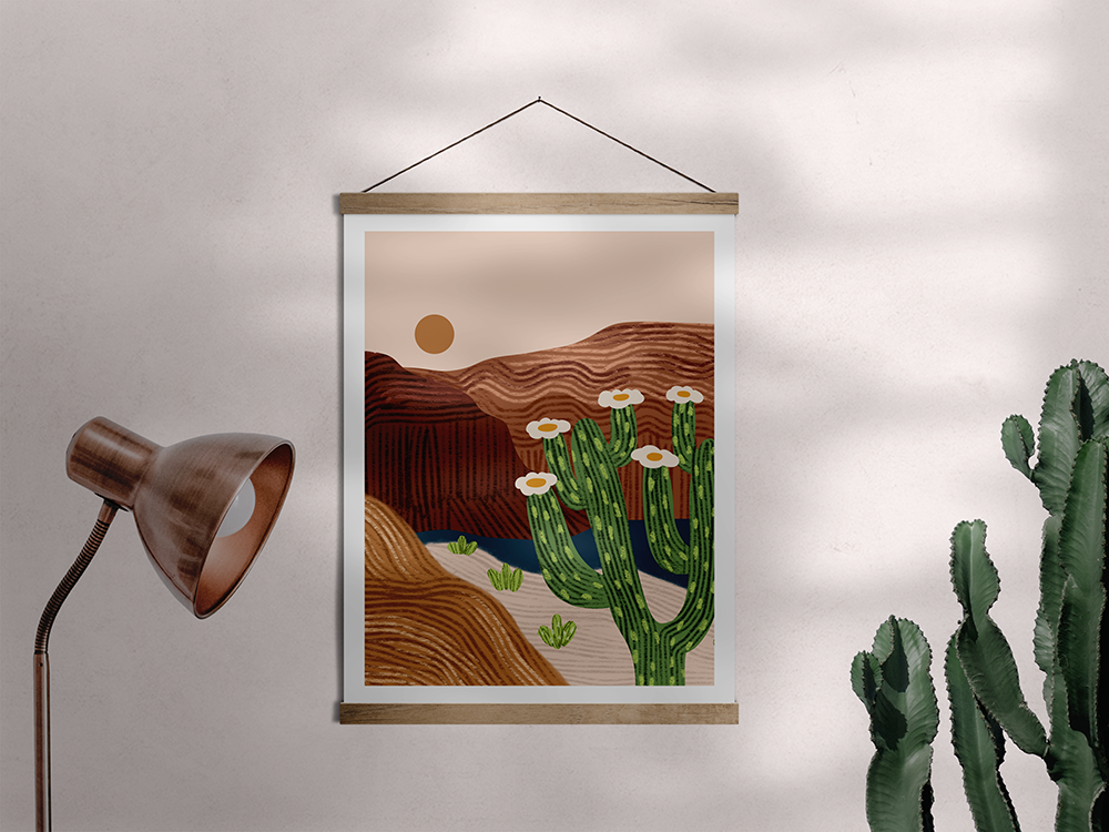 Cholla in the Desert Art Print