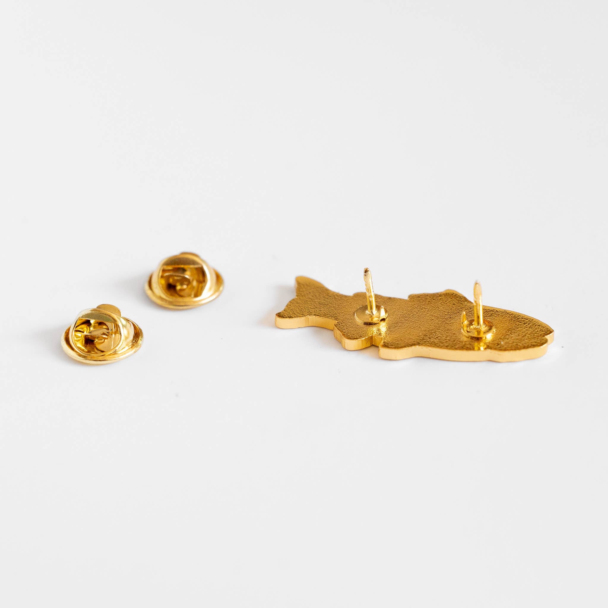 Rainbow Trout Enamel Pin - Metallic Gold