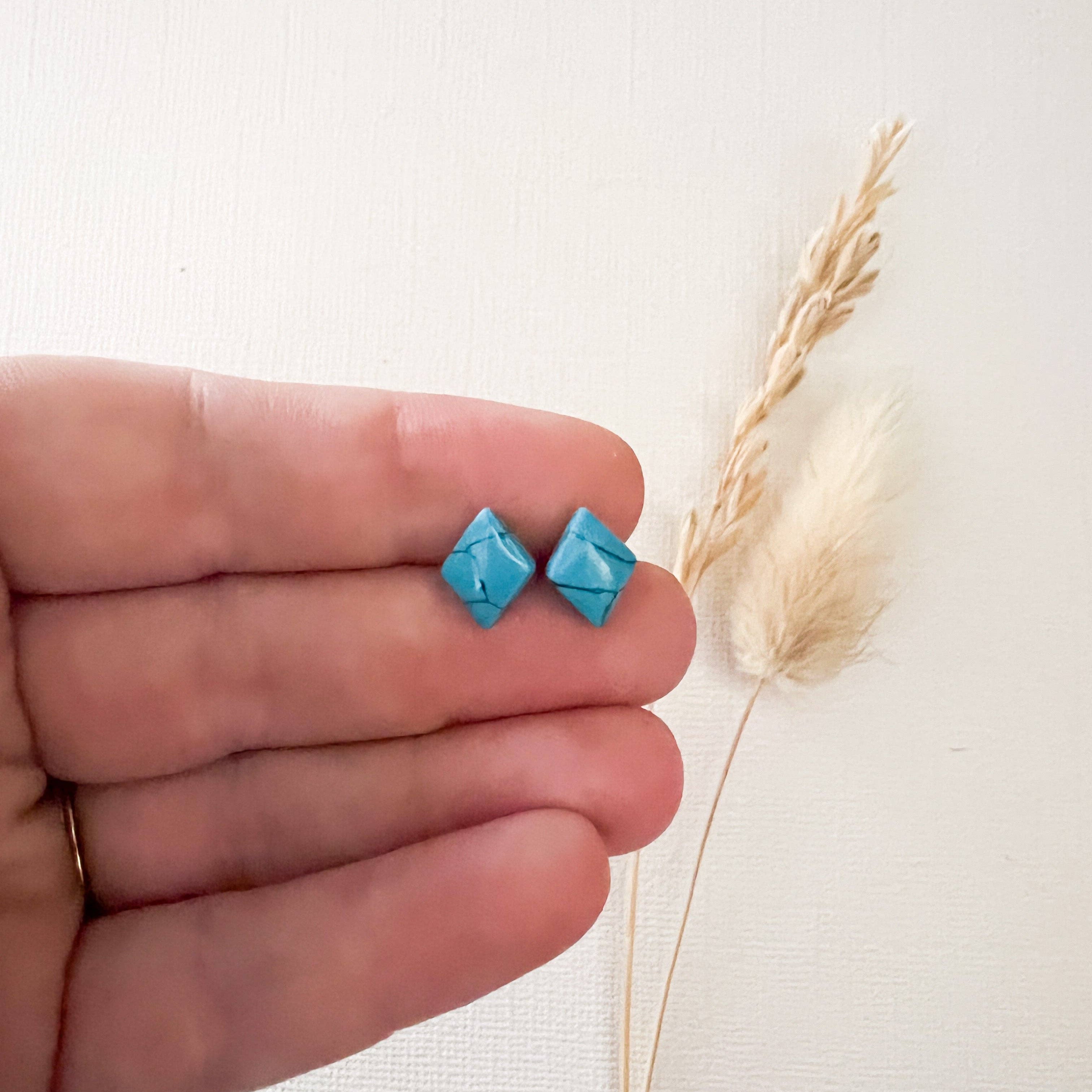 Turquoise Diamond Studs