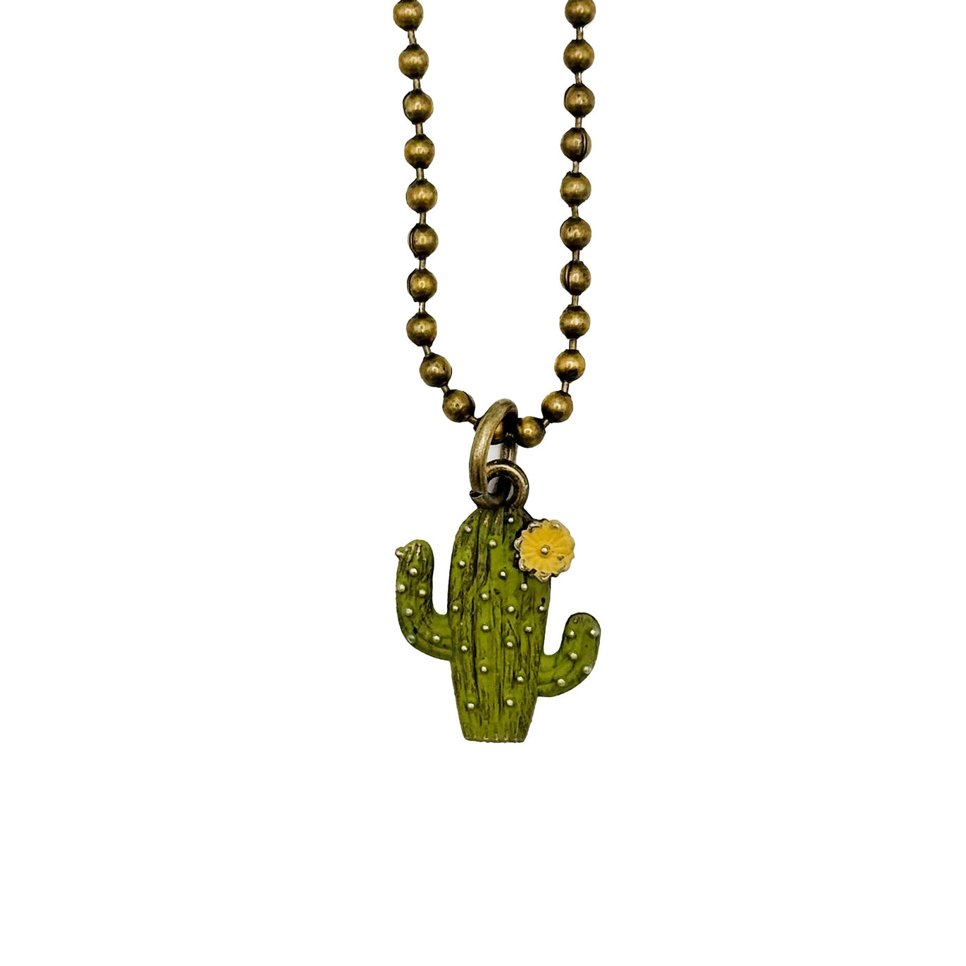 Saguaro Cactus Bloom Charm Necklace