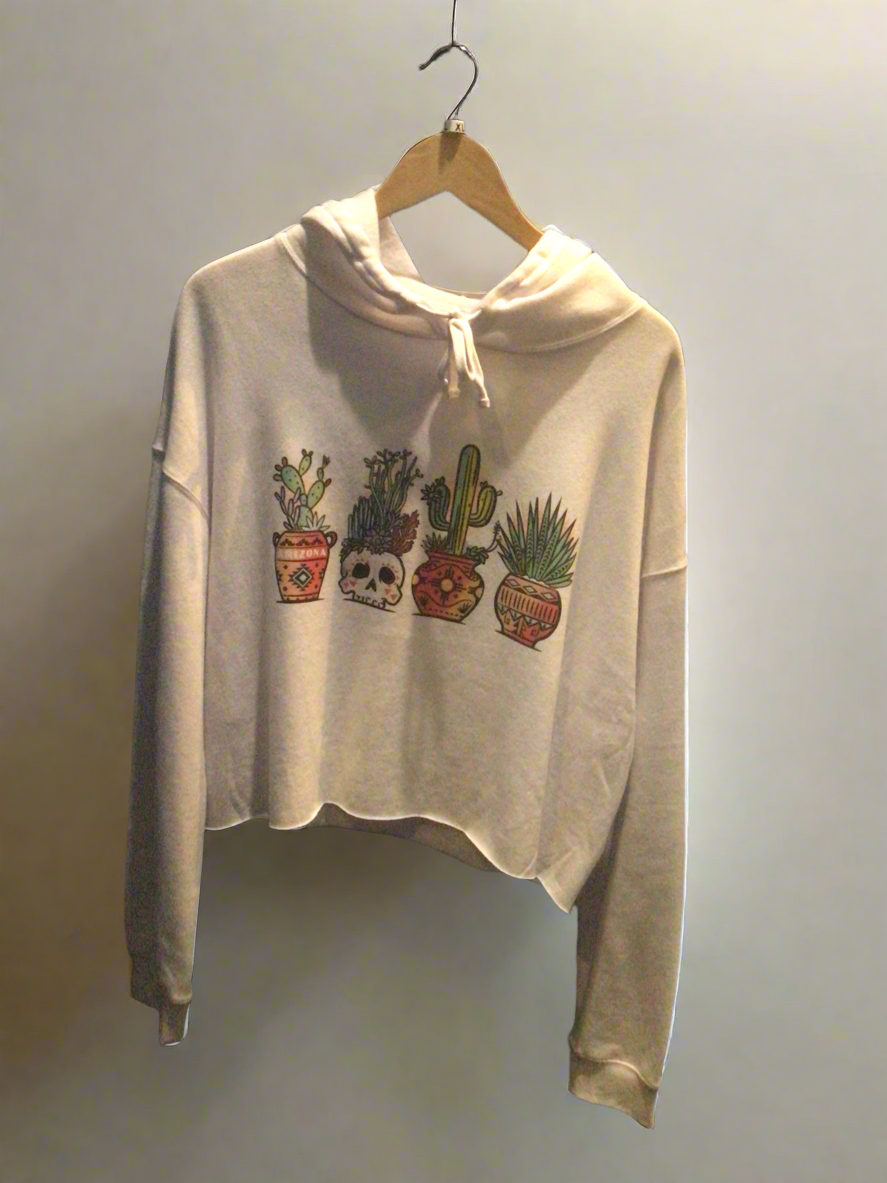 Desert Plantscape Cropped Hoodie