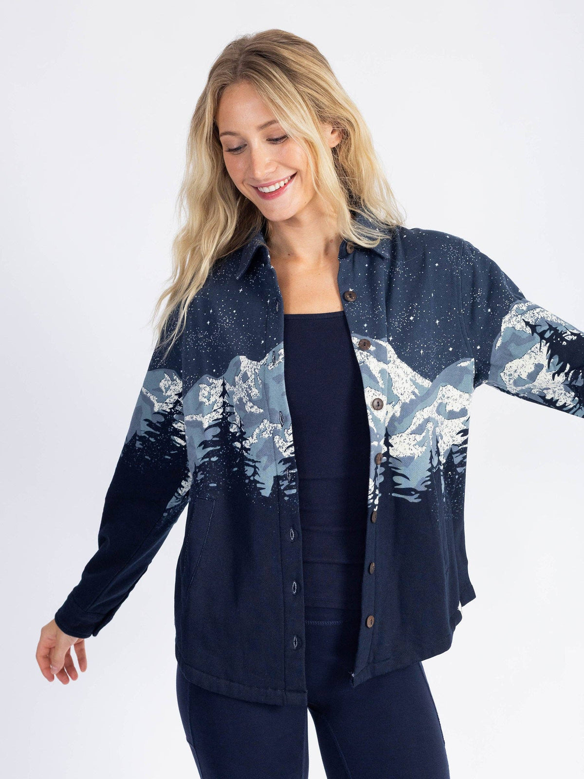 Cascadian Night Organic Cotton Blanket Shirt