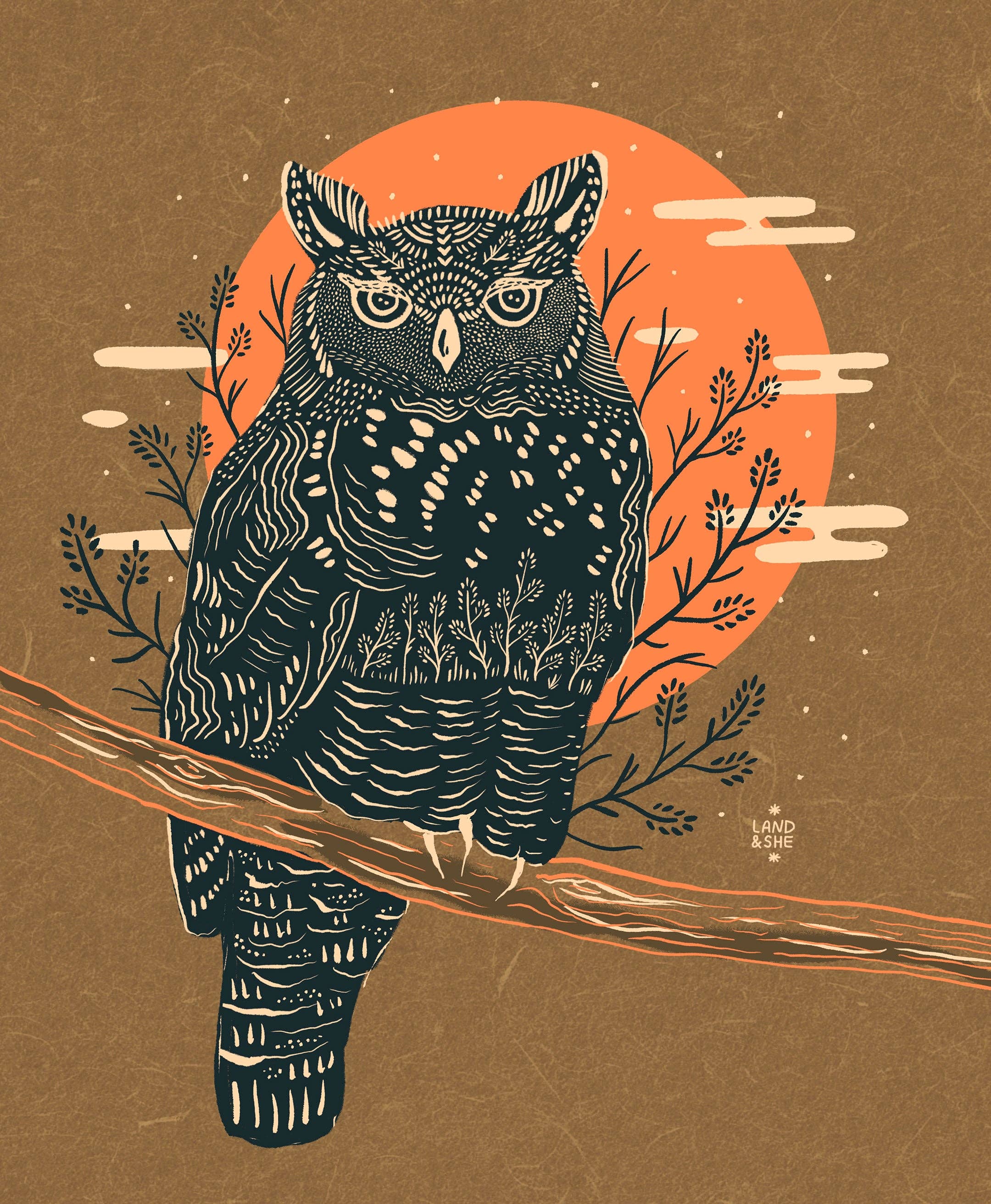 Great Horned Owl Print 8 x 10