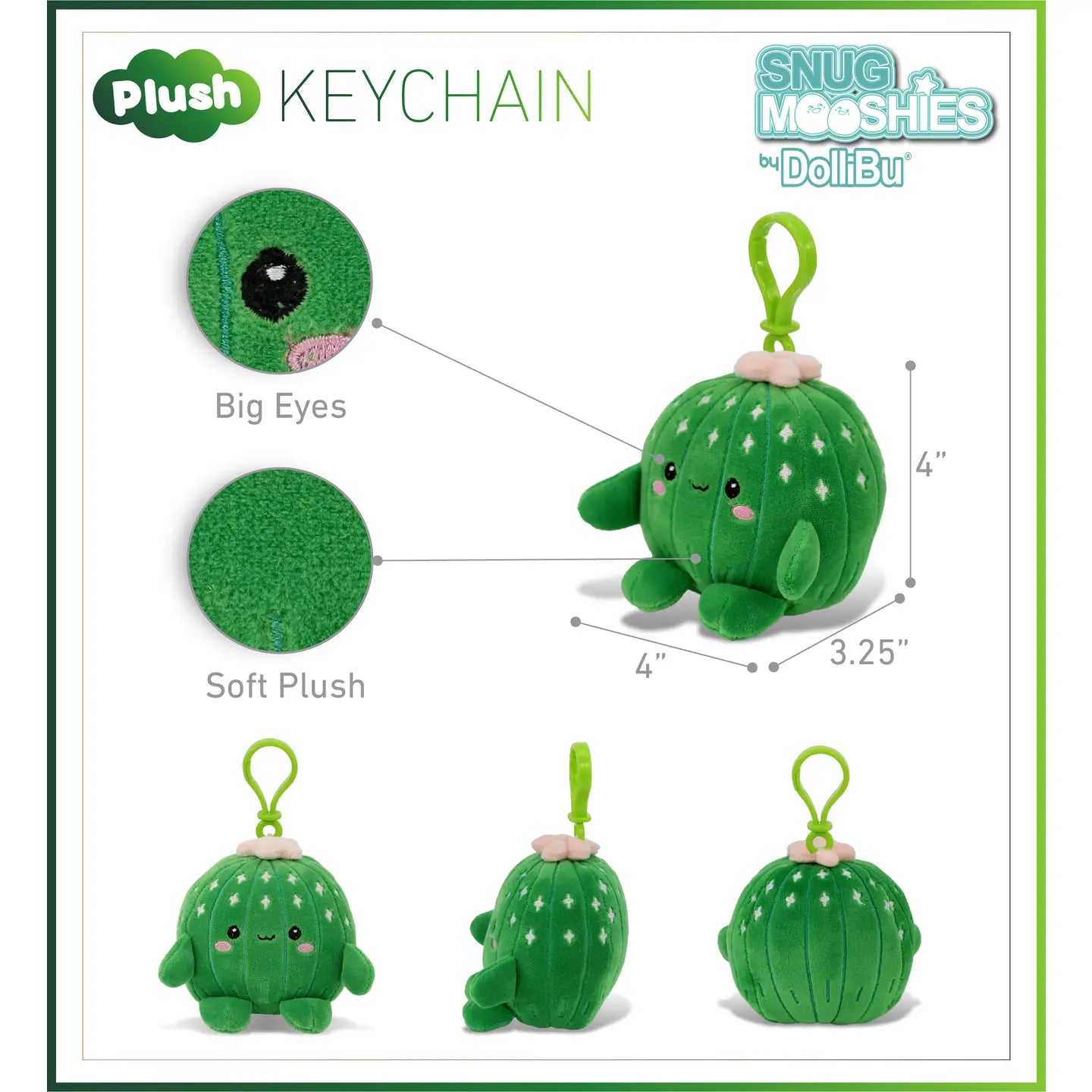 Cuddle Cactus Plush Keychain