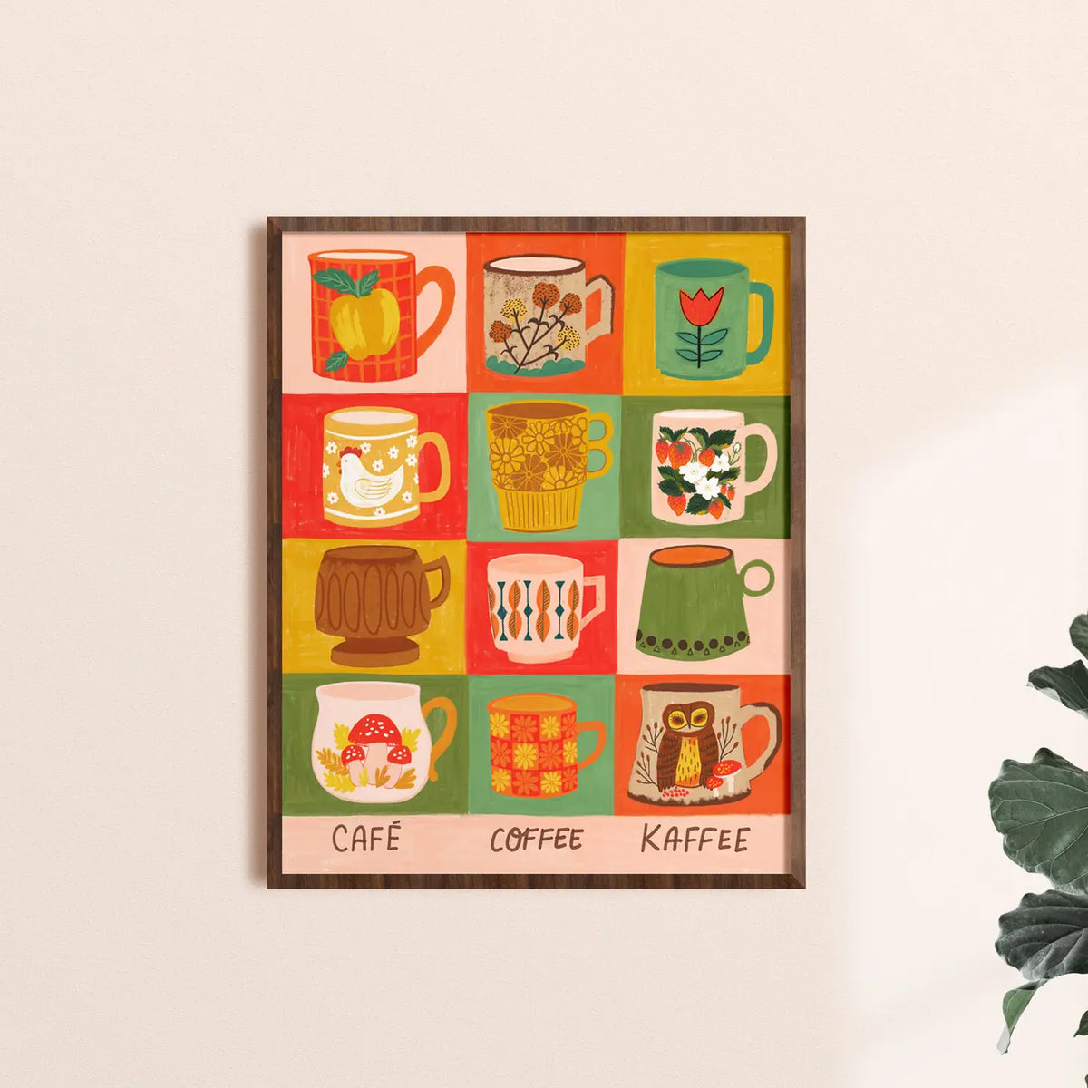 Vintage Coffee Mugs Art Print