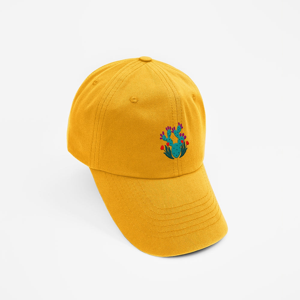Embroidered Prickly Pear Baseball Cap - Gold
