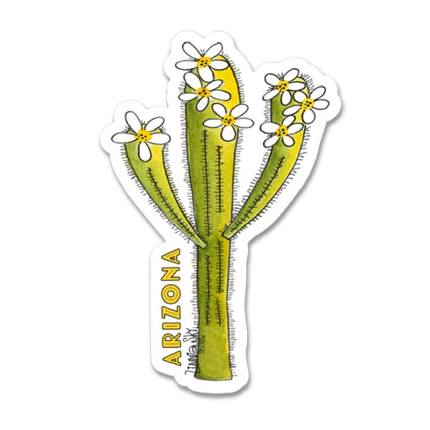 Saguaro Blooming Cactus Sticker