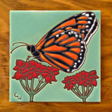 Monarch with Milkweed Hand-Glazed Art Trivet