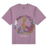 Lavender Peaceful Parks Classic Women's Boxy Tee with a large circular desert flora and fauna illustration featuring a tall cactus and colorful plants and creatures.