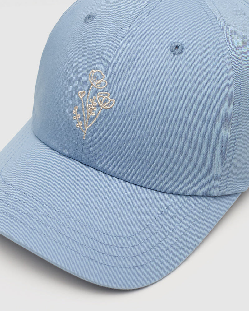 Flower Embroidered Peak Hat