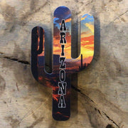 Wooden Cactus Magnet - Desert View - Arizona