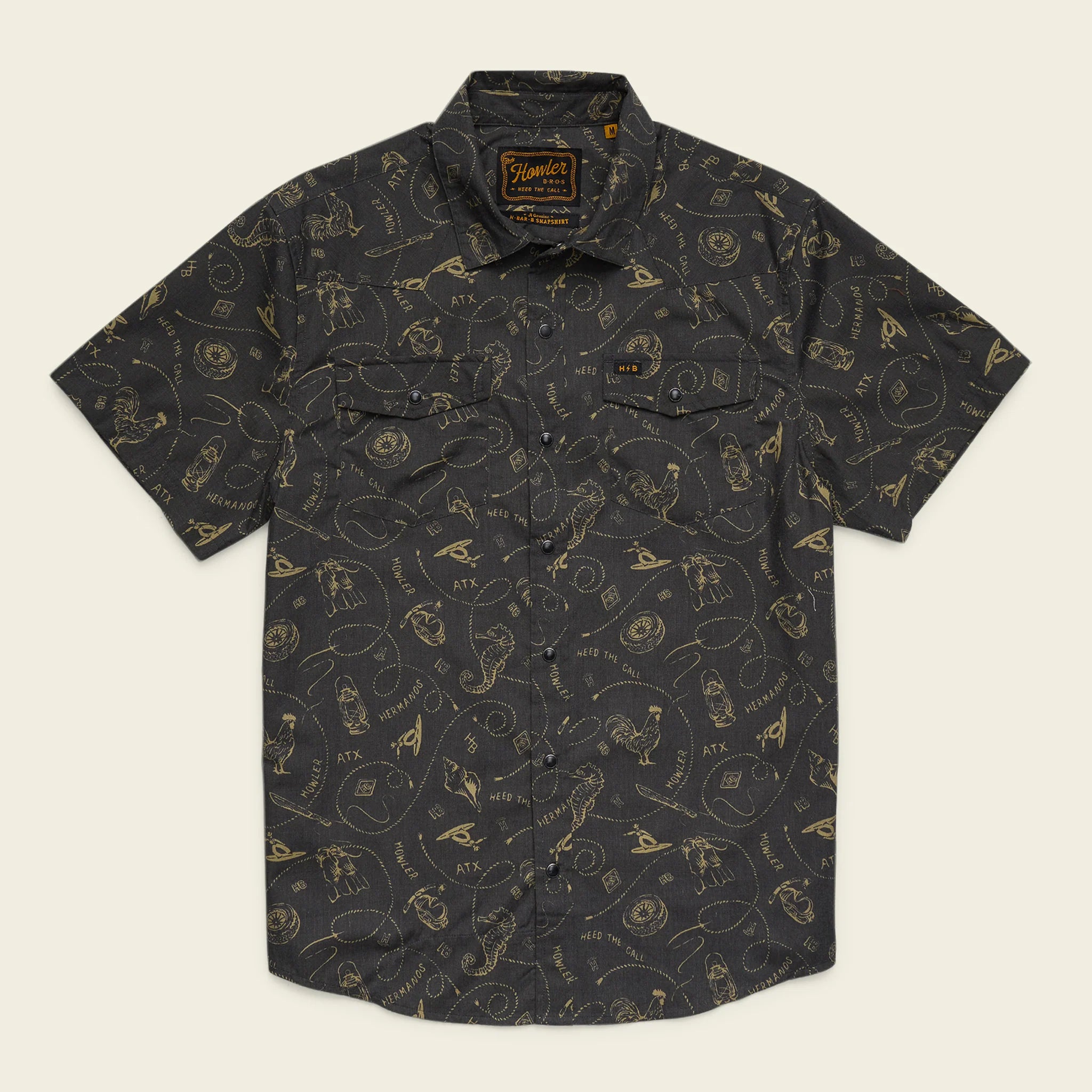 Sea Rodeo Antique Black - Snapshirt – Earthwild.com / Blue Planet Outdoors