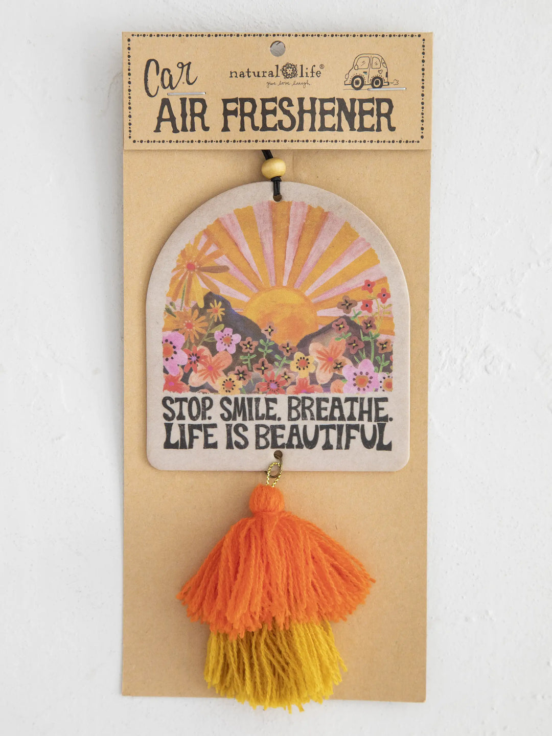 Car Air Freshener - Stop. Smile. Breathe.