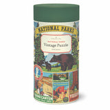 National Parks Vintage Puzzle tin in green with retro park artwork