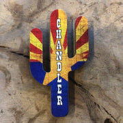 Wooden Cactus Magnet - Arizona Flag Chandler