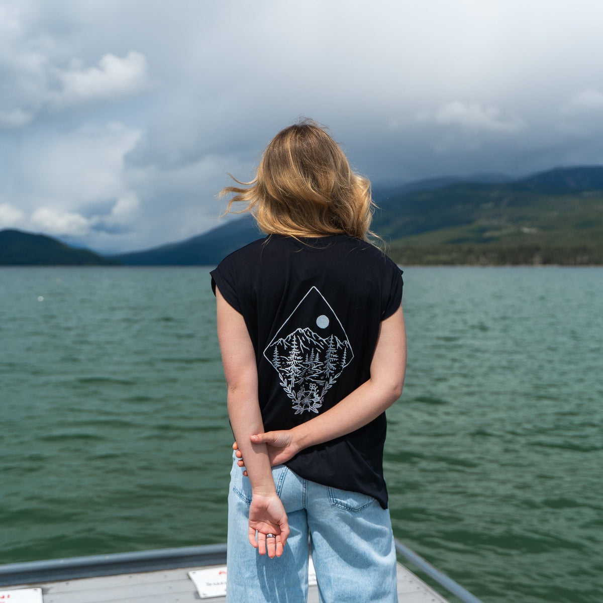 Take Me to the Wildflowers Rolled Sleeve Flowy Tee