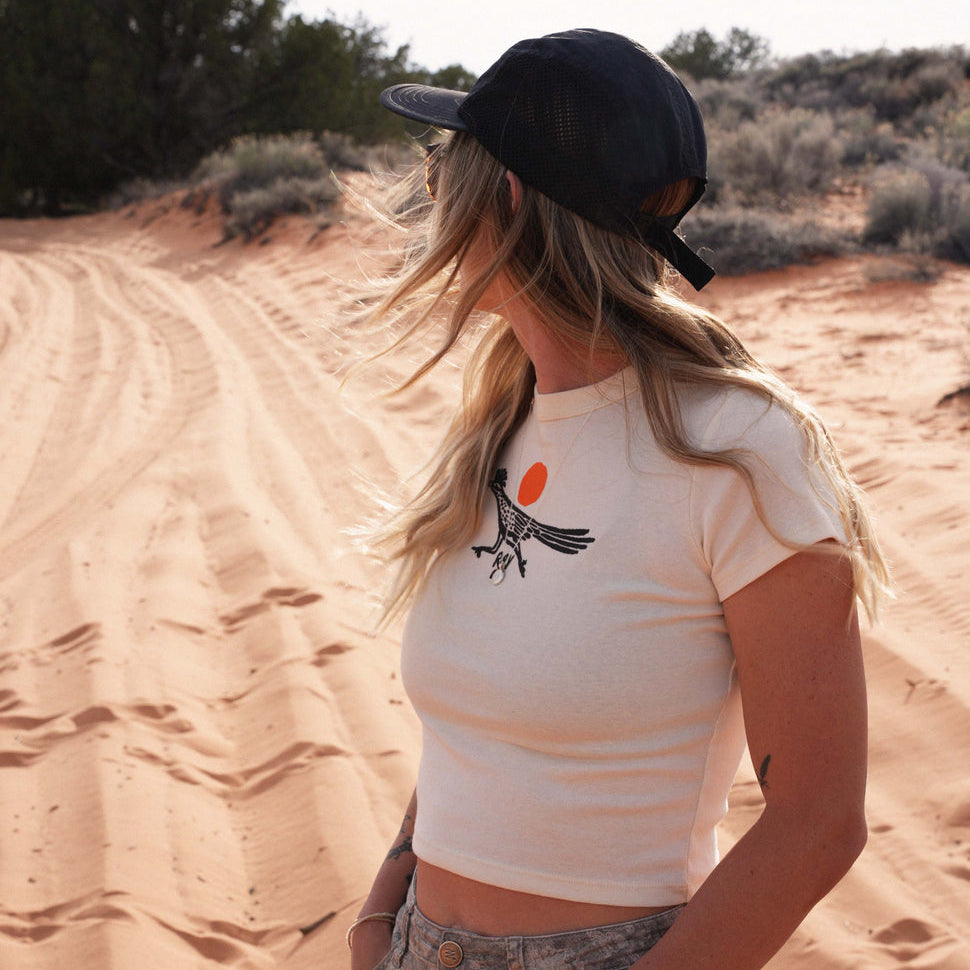 Wild Roadrunner Women's Baby Crop Tee