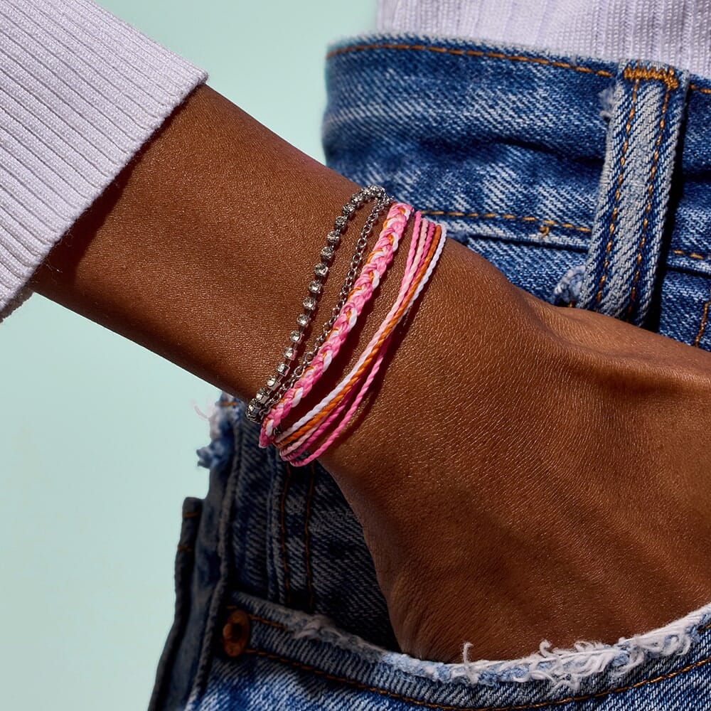 Laguna String and Chain Silver Bracelet