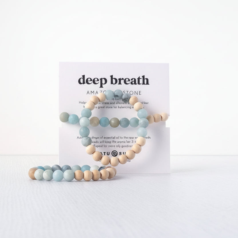 Deep Breath / Amazonite Stone Aromatherapy Bracelet