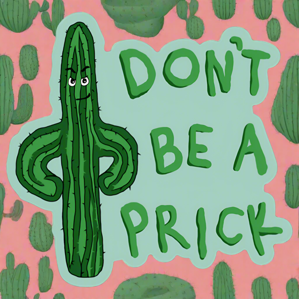 Don't Be a Prick Cactus Sticker