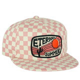 Pink and white checkerboard hat with an embroidered Eternal Summer patch.