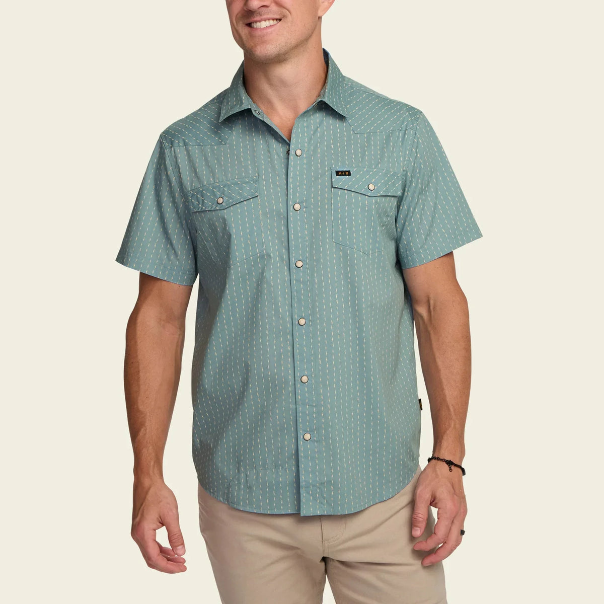 Power Lines Smoke Blue - Snap Shirt