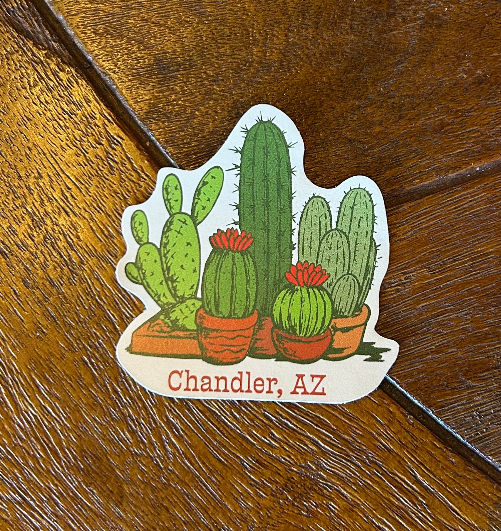 Cactus Die Cut Name Drop Sticker
