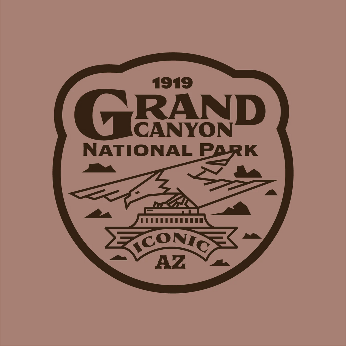 Grand Canyon National Park badge graphic on a ribbed ladies tank top