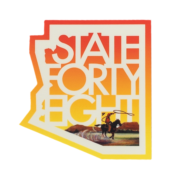 Greetings from PHX Cowboy State 48 Sticker