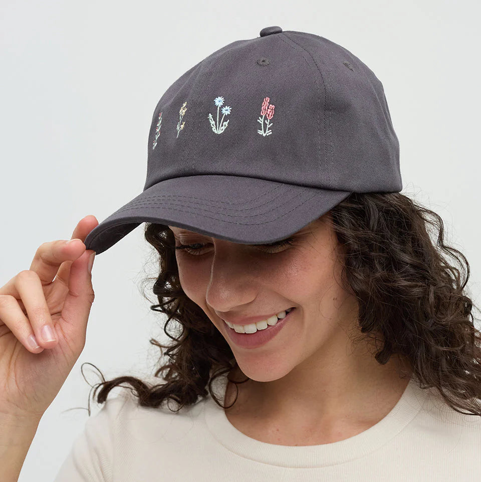Spring Flora Embroidered Peak Hat
