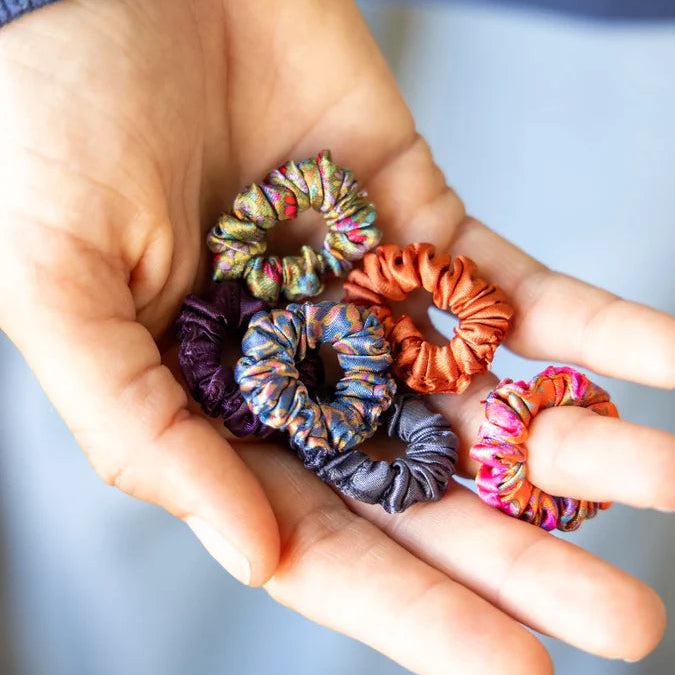 Mini Satin Scrunchie Set of 6