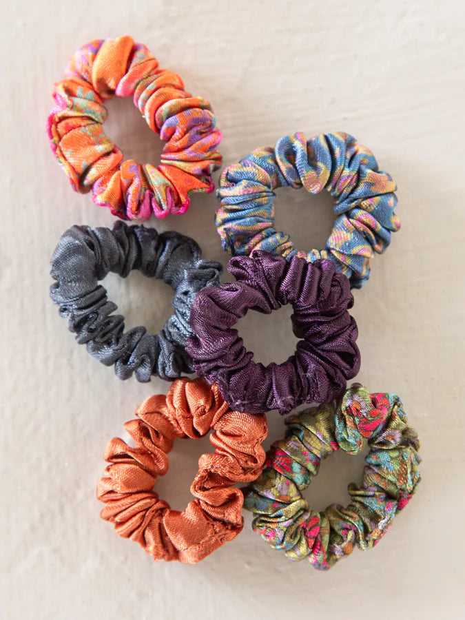 Mini Satin Scrunchie Set of 6