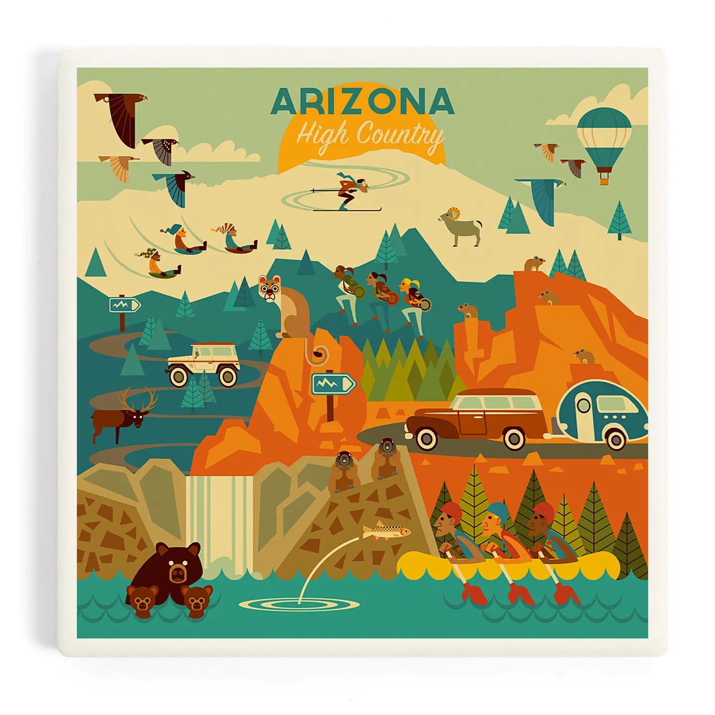 Arizona High Country Geometric Ceramic Coaster